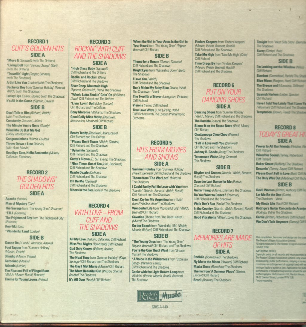Cliff Richard And The Shadows - Best Of - Box Set