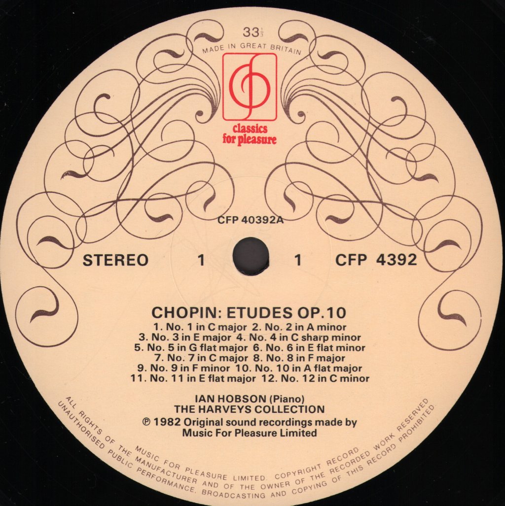 Ian Hobson - Chopin - Etudes Op.10 & Op.25 - Lp