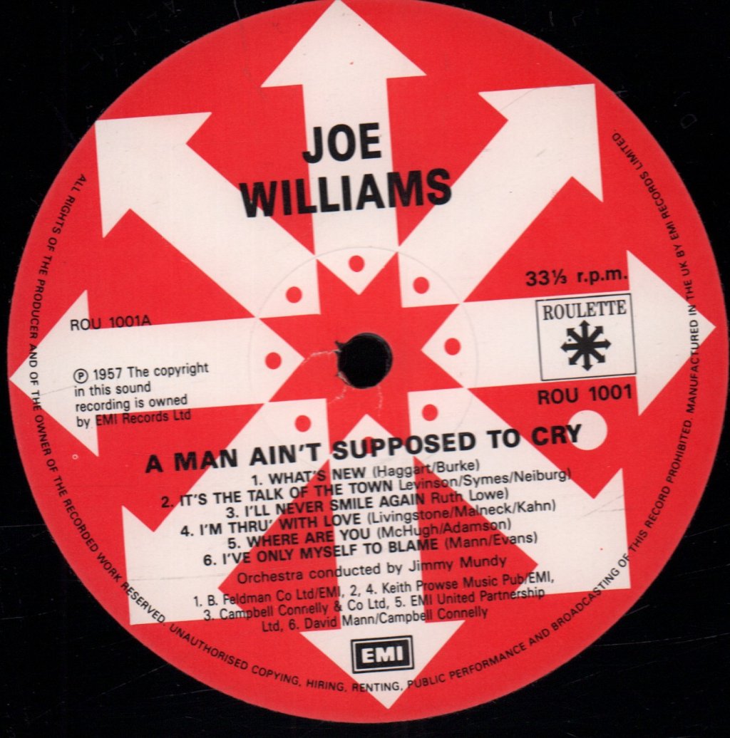 Joe Williams - A Man Ain't Supposed To Cry - Lp