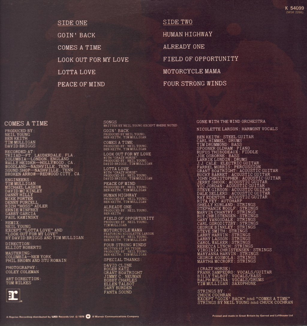 Neil Young - Comes A Time - Lp