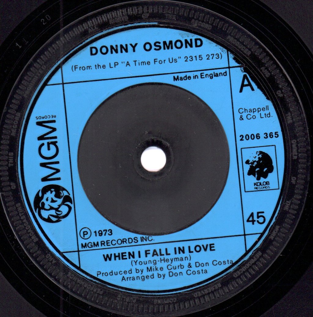 Donny Osmond - When I Fall In Love - 7 Inch