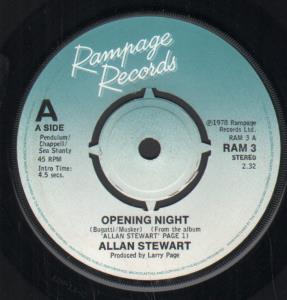 Allan Stewart - Opening Night - 7 Inch