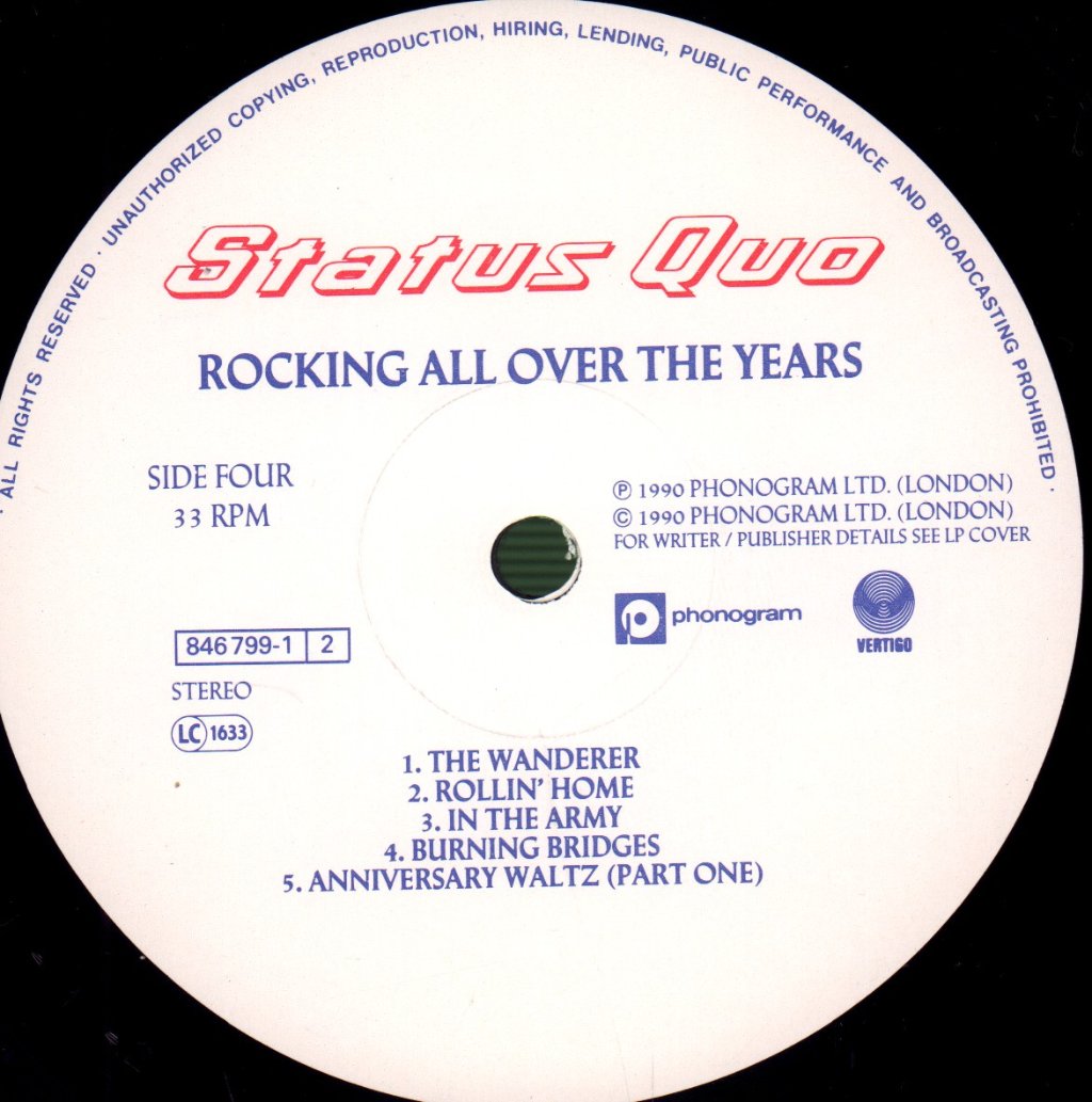 Status Quo - Rocking All Over The Years - Double Lp