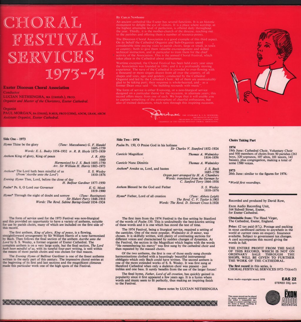 Exeter Diocesan Choral Association - Choral Festival Services 1973-4 - Lp