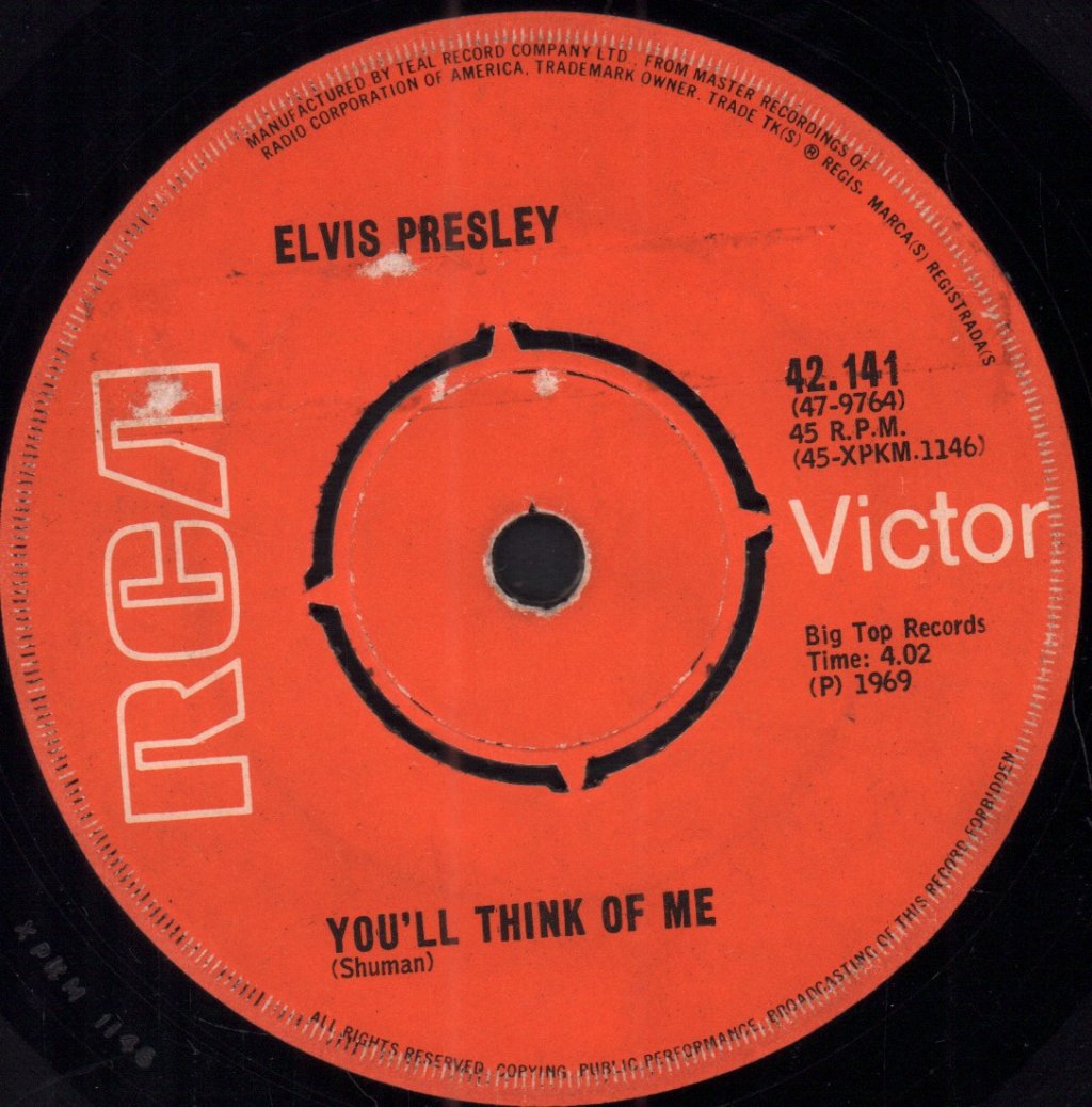 Elvis Presley - you'll think of me - 7 Inch