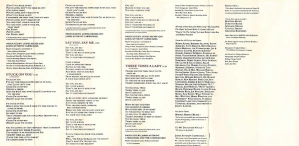 Lionel Richie - Back To Front - Cassette