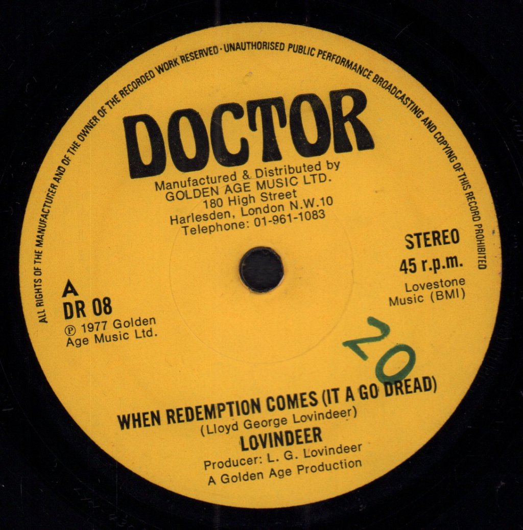 Lovindeer - When Redemption Comes It A Go Dread - 7 Inch