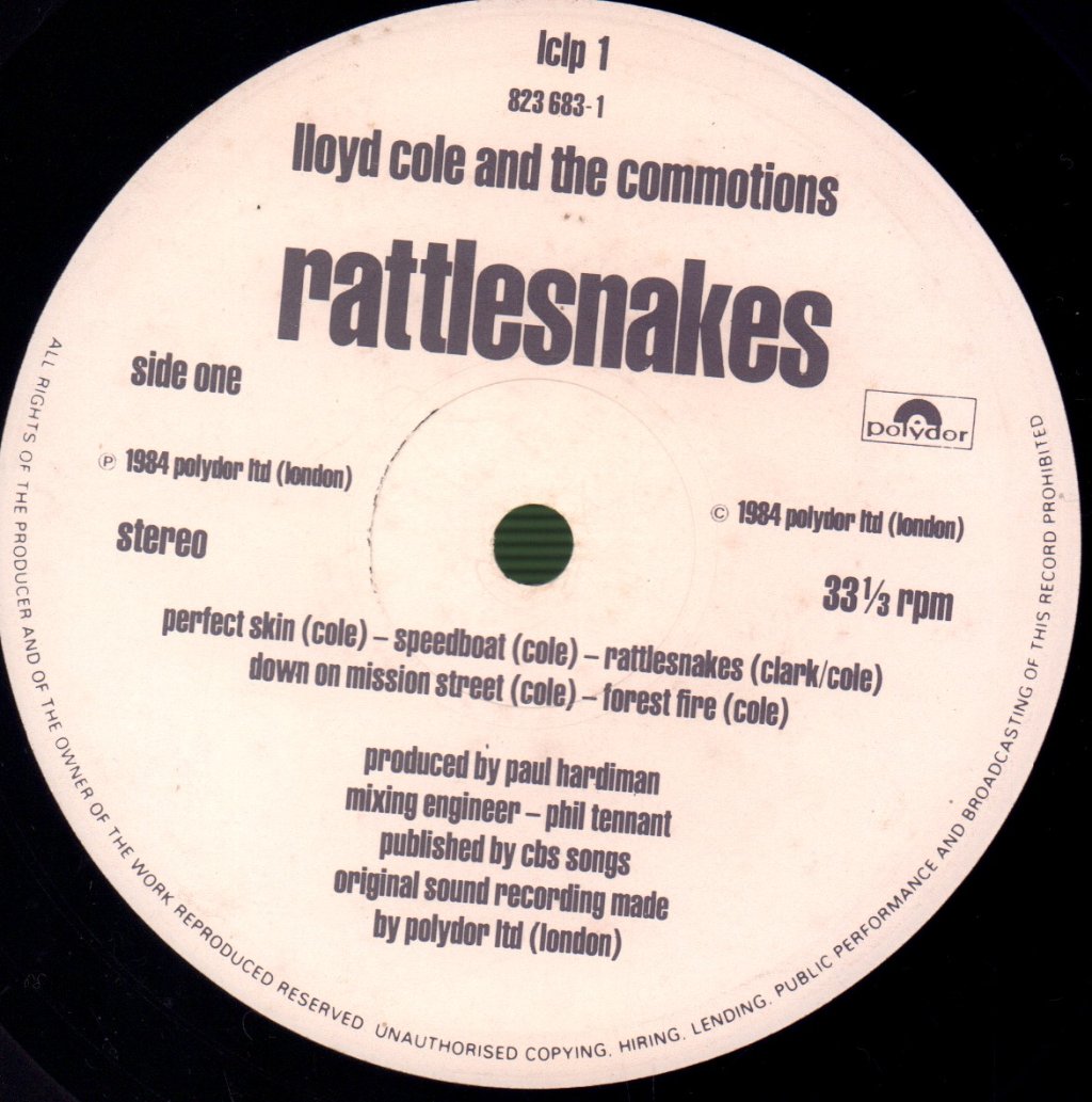 Lloyd Cole And The Commotions - Rattlesnakes - Lp