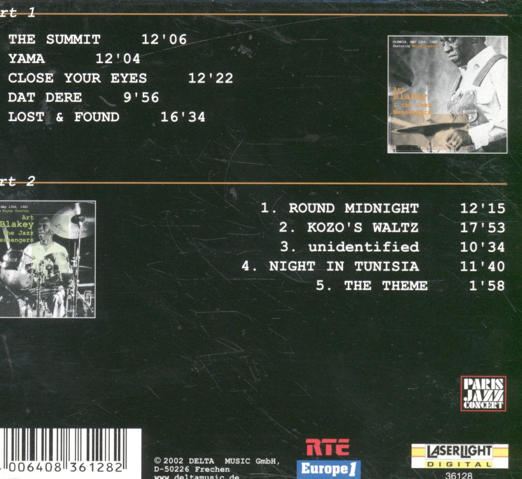 Art Blakey & The Jazz Messengers - Olympia, May 13th, 1961 - Double Cd