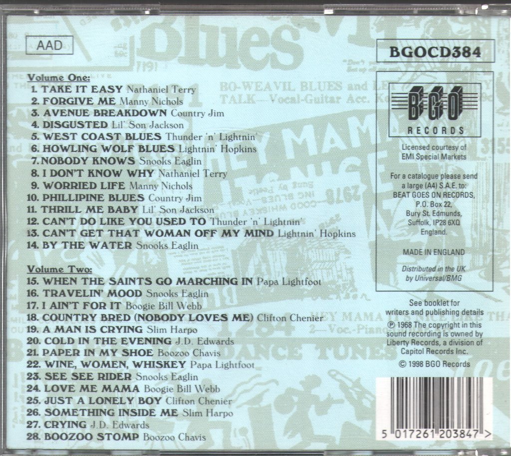 Various Artists - Rural Blues - Volumes One & Two - Cd