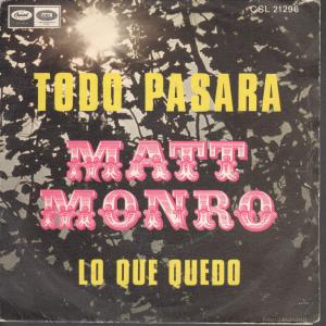 Matt Monro - Todo Pasara - 7 Inch