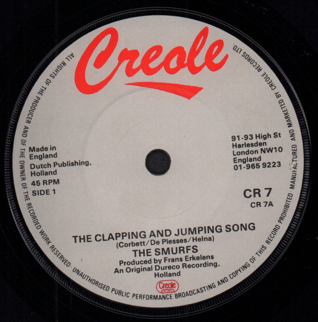 Smurfs - Clapping And Jumping Song - 7 Inch