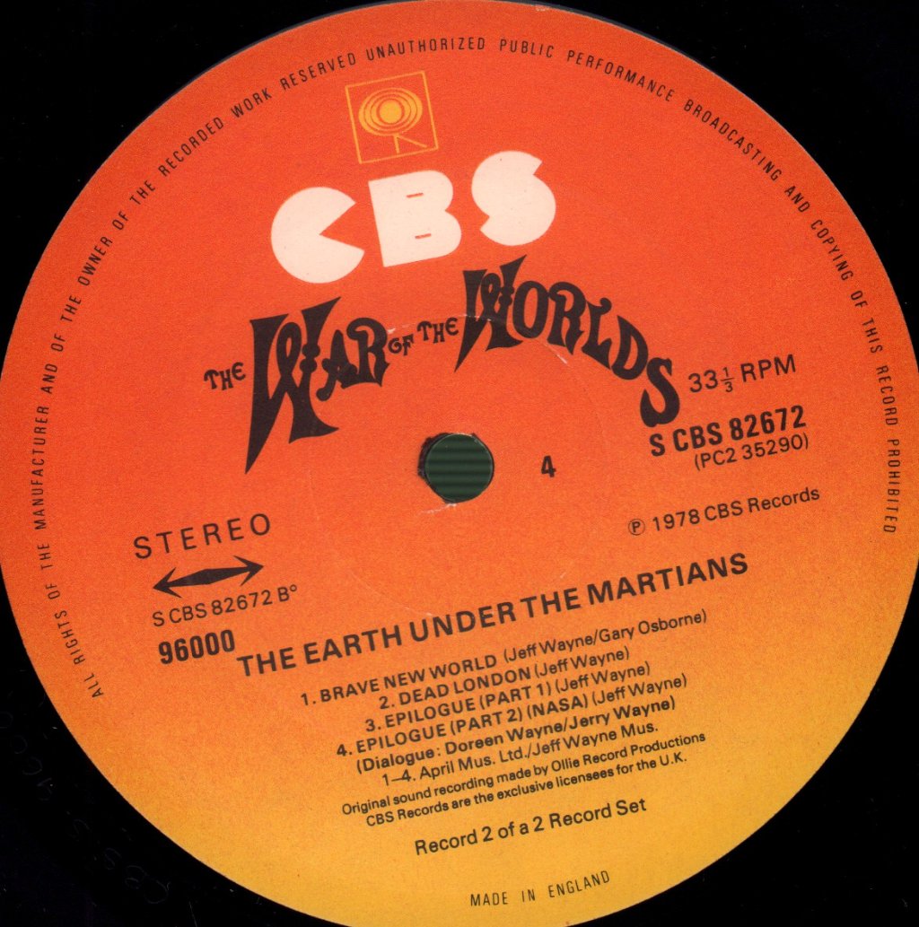 Jeff Wayne - War Of The Worlds - Double Lp