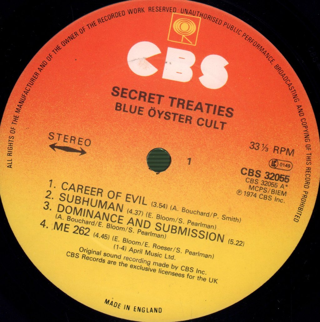 Blue Oyster Cult - Secret Treaties - Lp
