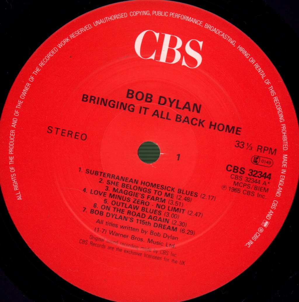Bob Dylan - Bringing It All Back Home - Lp