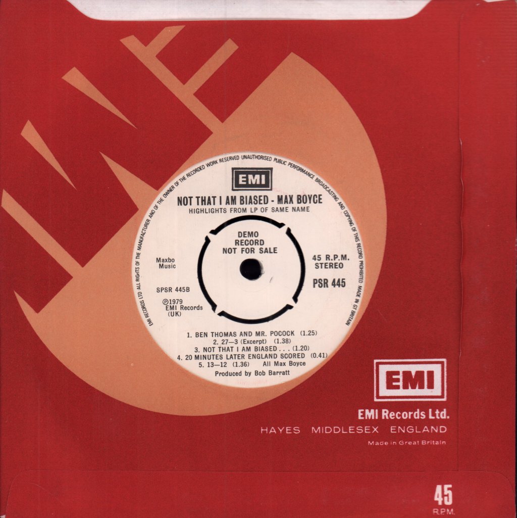 Max Boyce - Not That I Am Biased - 7 Inch