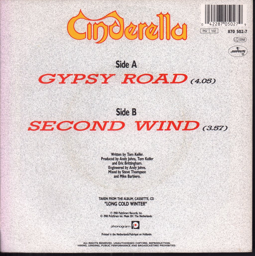 Cinderella - Gypsy Road - 7 Inch