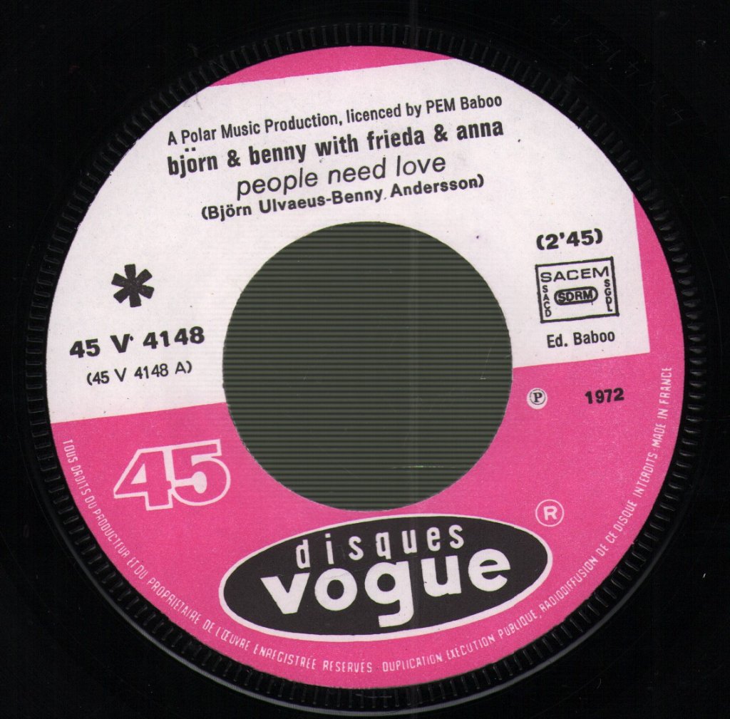 Björn & Benny, Agnetha & Anni-Frid - People Need Love - 7 Inch