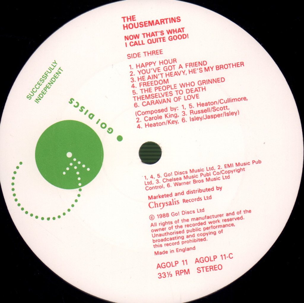 Housemartins - Now That's What I Call Quite Good - Double Lp