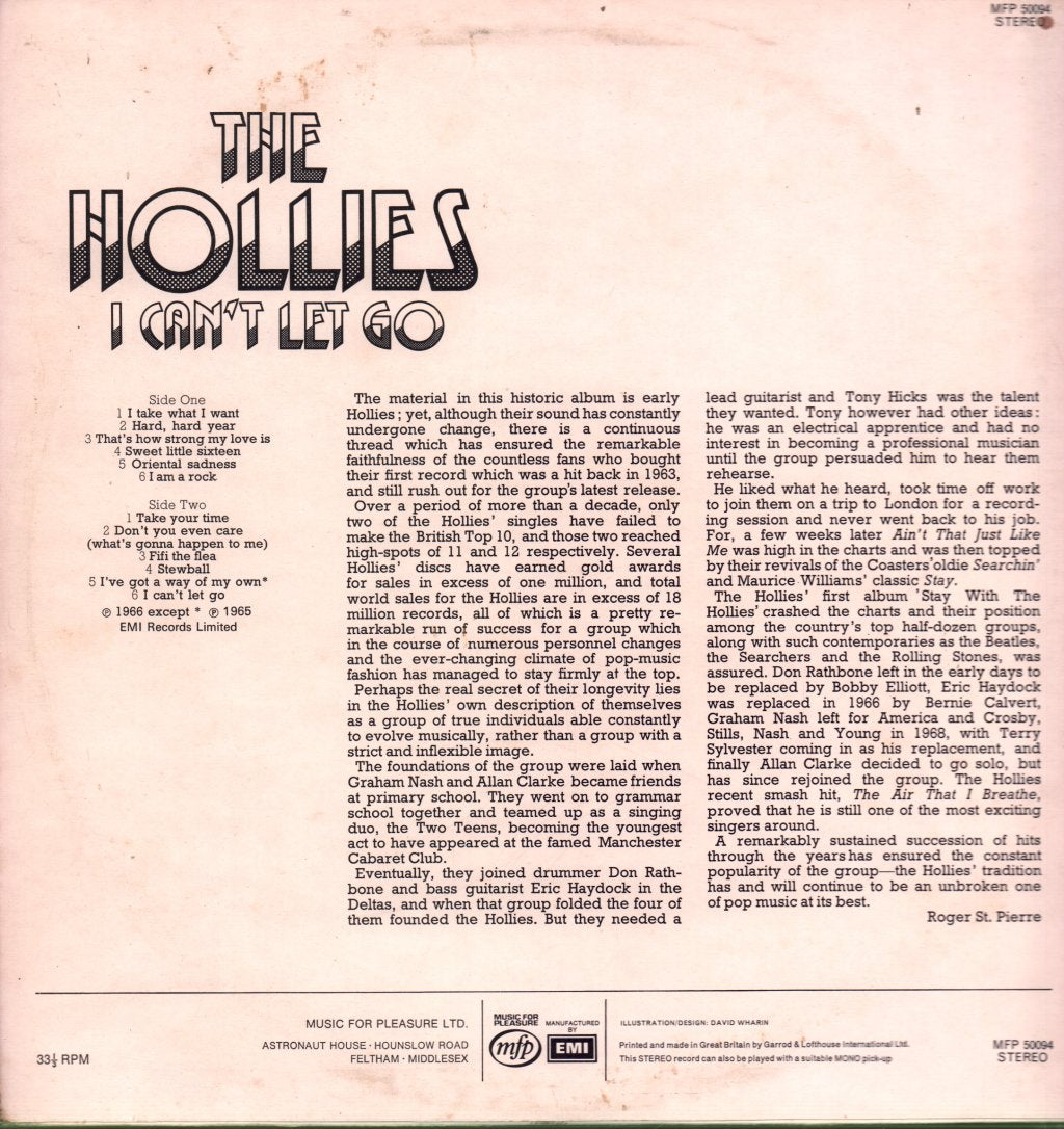 Hollies - I Can't Let Go - Lp