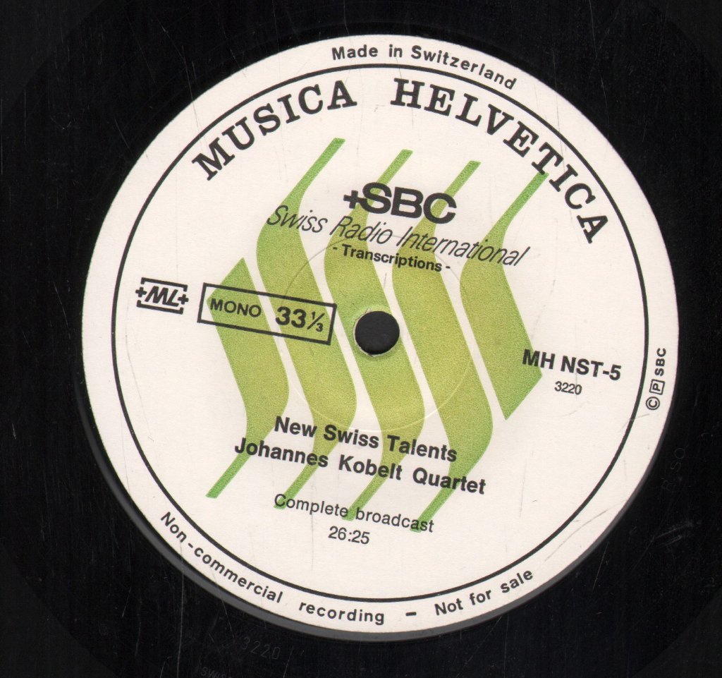 Johannes Kobelt Quartet - Musica Helvetica Programme No. NST-5 - Lp