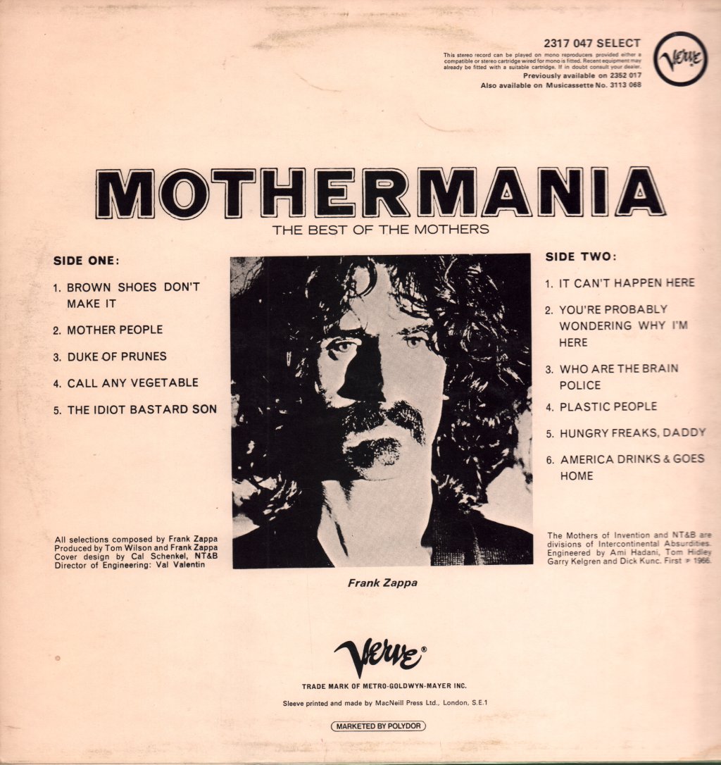 Mothers Of Invention - Mothermania - The Best Of The Mothers - Lp