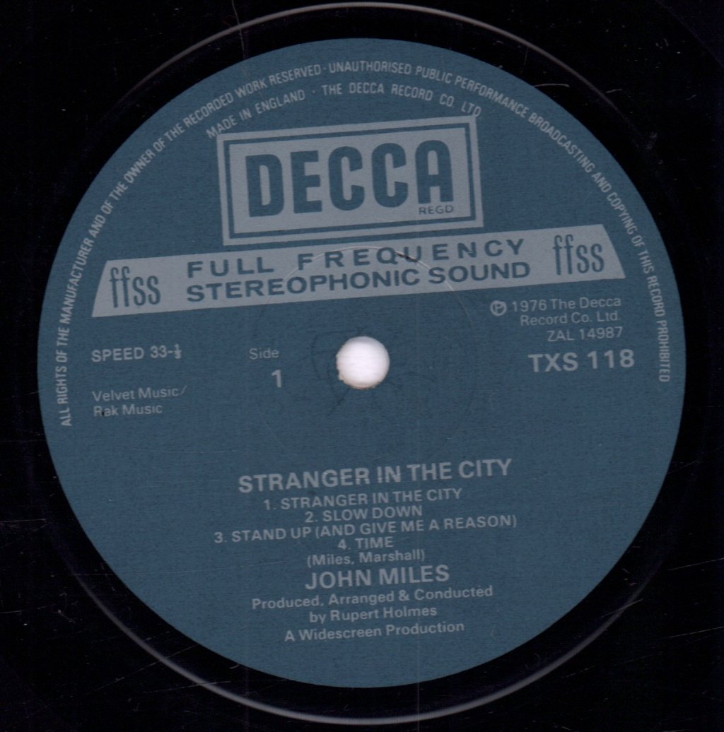 John Miles - Stranger In The City - Lp