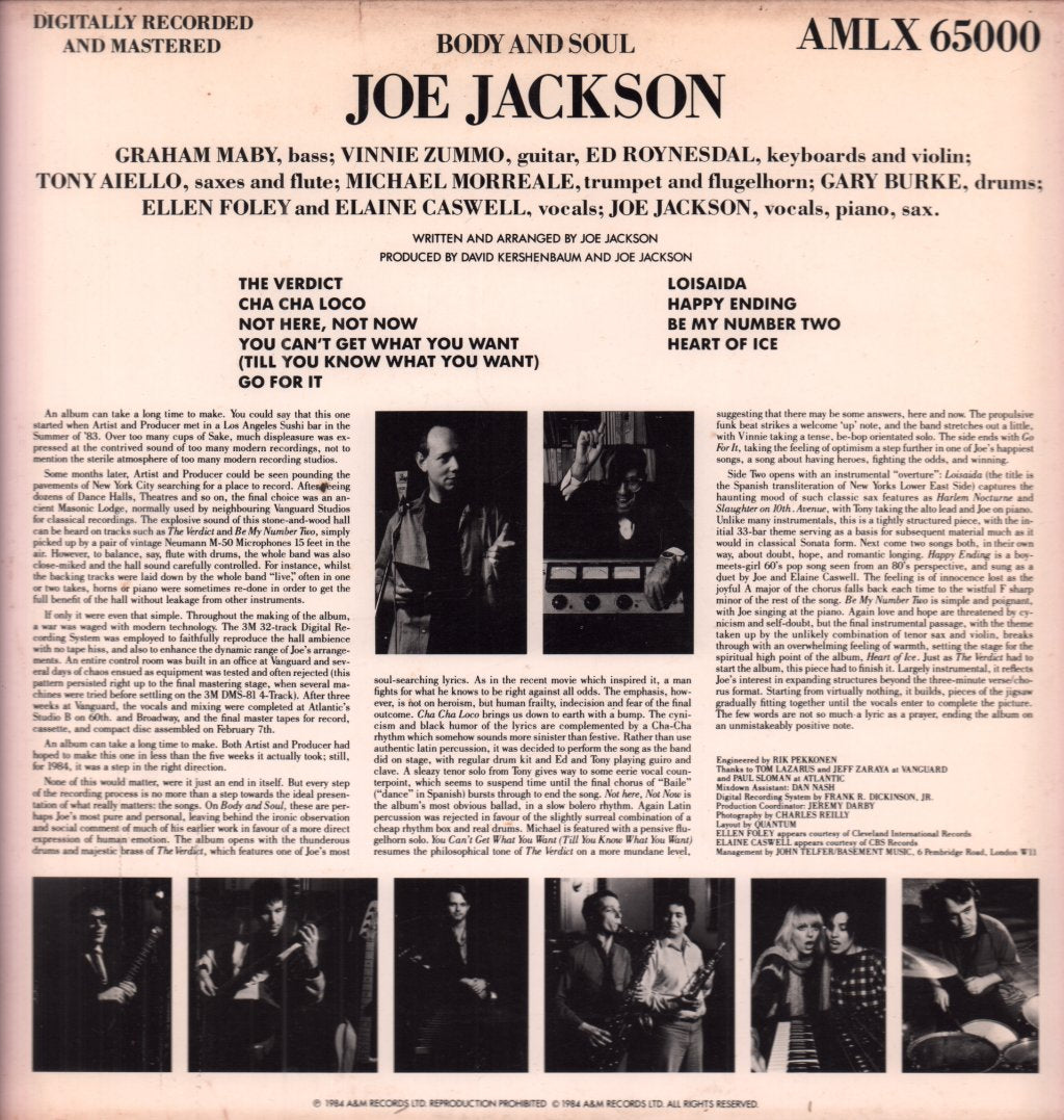 Joe Jackson - Body And Soul - Lp