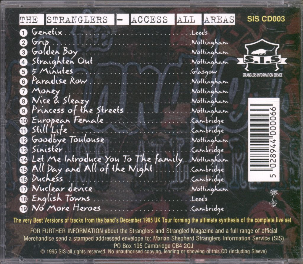 Stranglers - Access All Areas - Cd