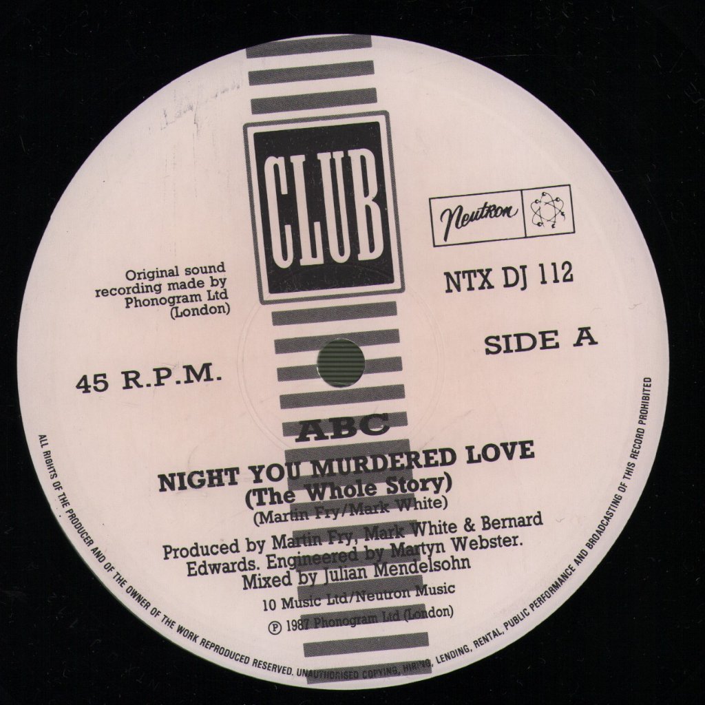 ABC - Night You Murdered Love - 12 Inch