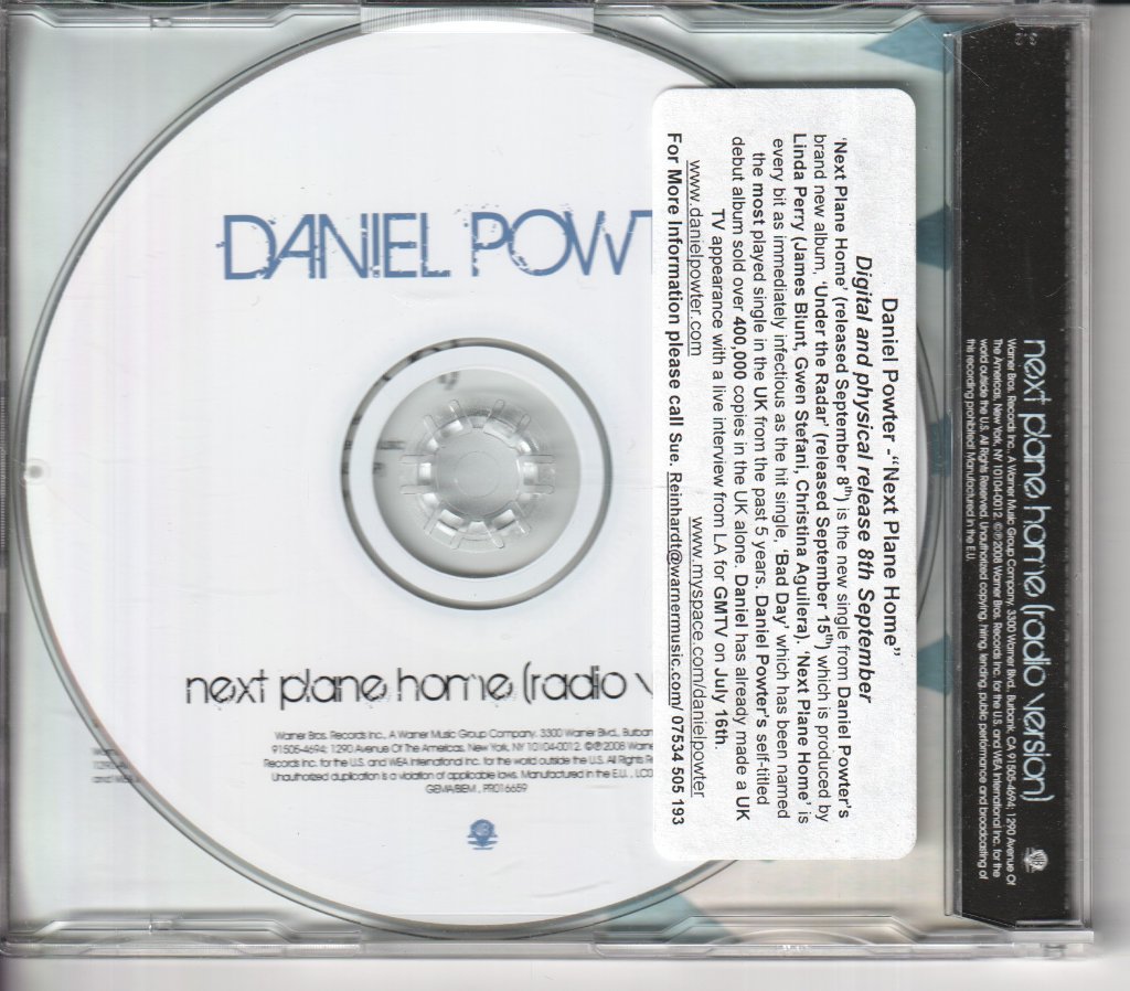 Daniel Powter - Next Plane Home - Cd