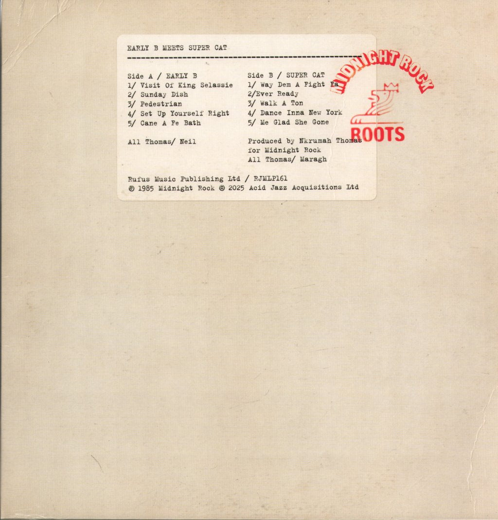 Early B and Super Cat - Early B Meets Super Cat - Lp