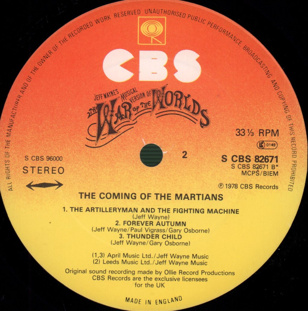 Jeff Wayne - War Of The Worlds - Double Lp