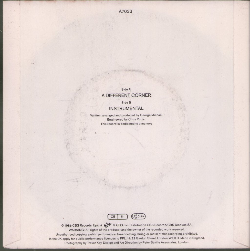 George Michael - A Different Corner - 7 Inch