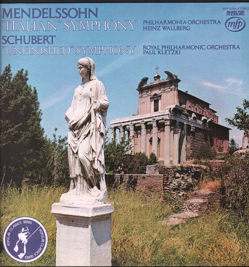 Philharmonia Orchestra / Heinz Wallberg / Royal Philharmonic / Paul Kletzki - Mendelssohn - Italian Symphony / Schubert - Unfinished Symphony - Lp