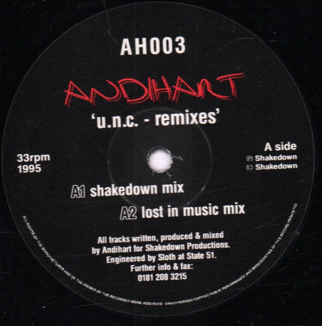 andihart - U.N.C. - Remixes - 12 Inch