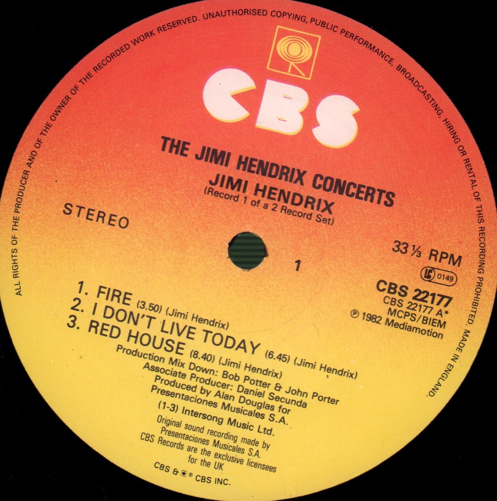 Jimi Hendrix - Jimi Hendrix Concerts - Double Lp