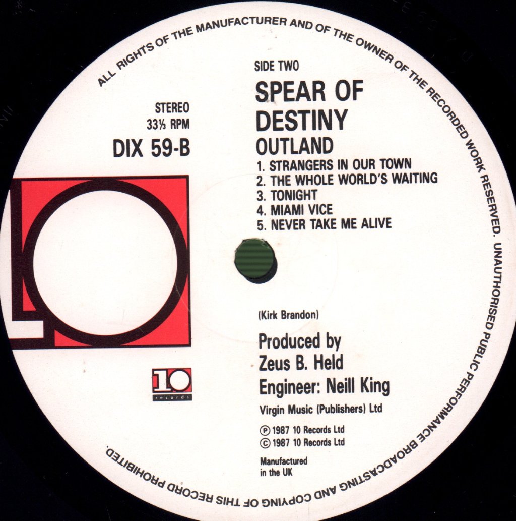 Spear Of Destiny - Outland - Lp