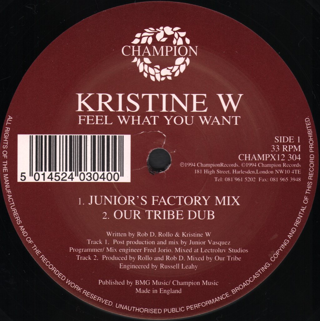 Kristine W - Feel What You Want (Remixes) - 12 Inch