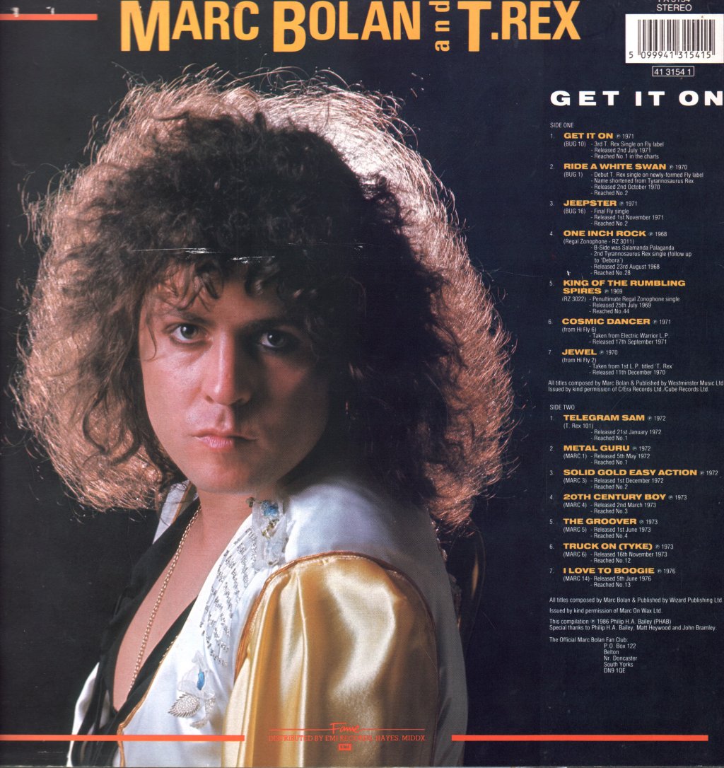 Marc Bolan And T Rex - Get It On - Lp