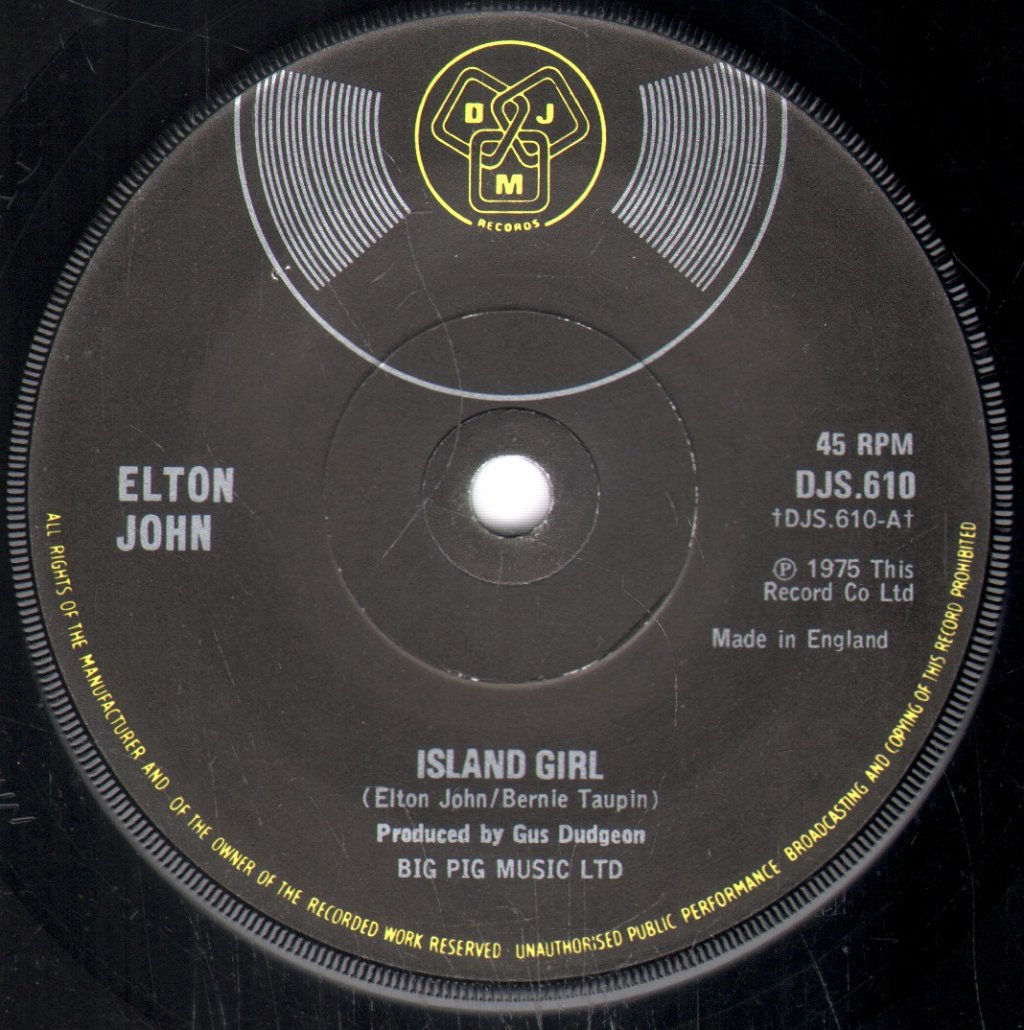 Elton John - Island Girl - 7 Inch