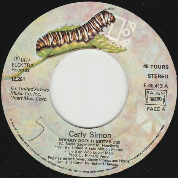 Carly Simon - Nobody Does It Better - Bande Originale Du Film " L'espion Qui M'aimait " - 7 Inch