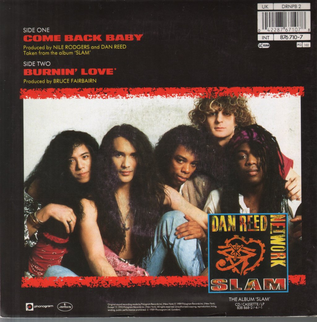 Dan Reed Network - Come Back Baby - 7 Inch