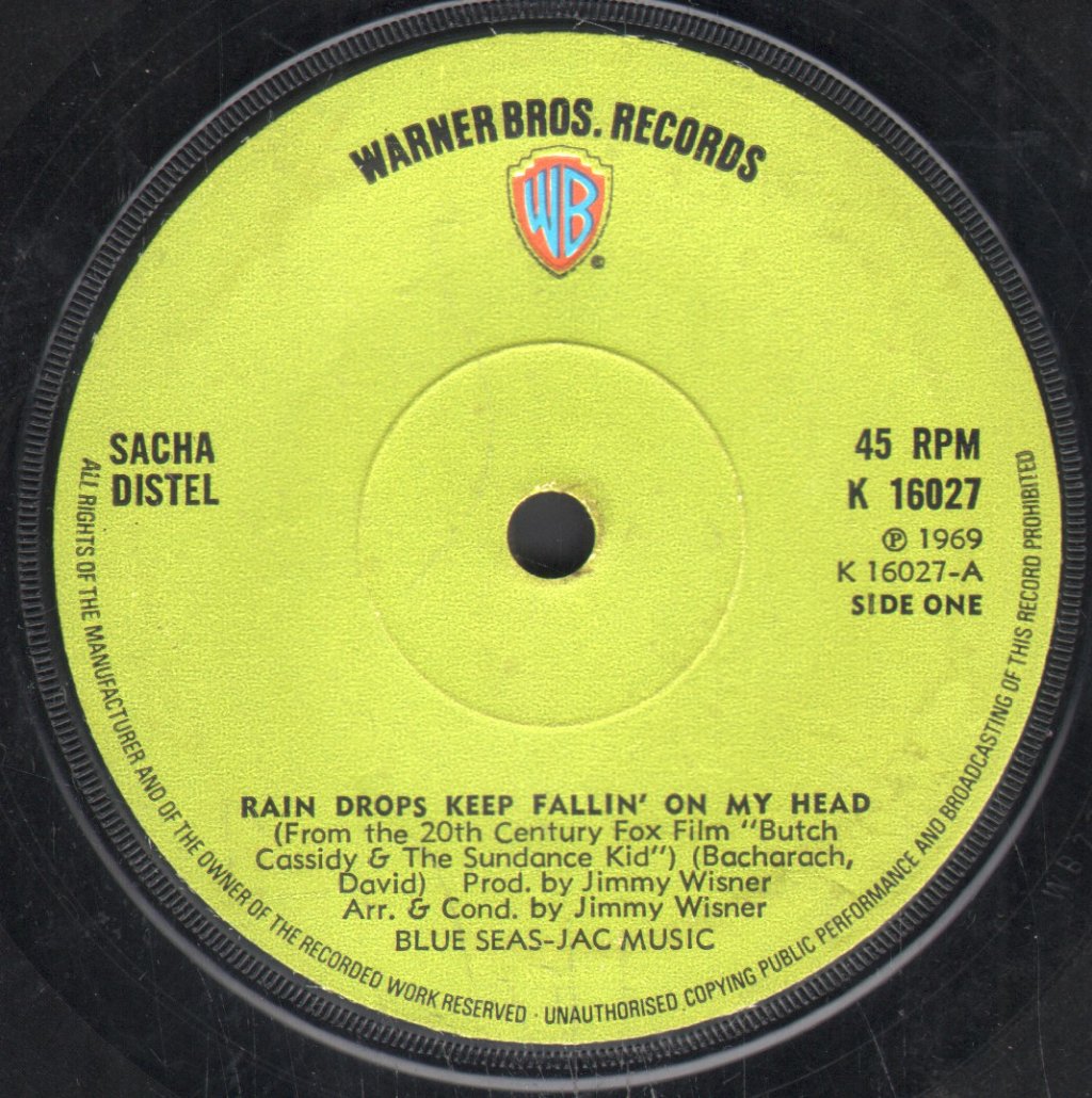 Sacha Distel - Rain Drops Keep Fallin' On My Head - 7 Inch
