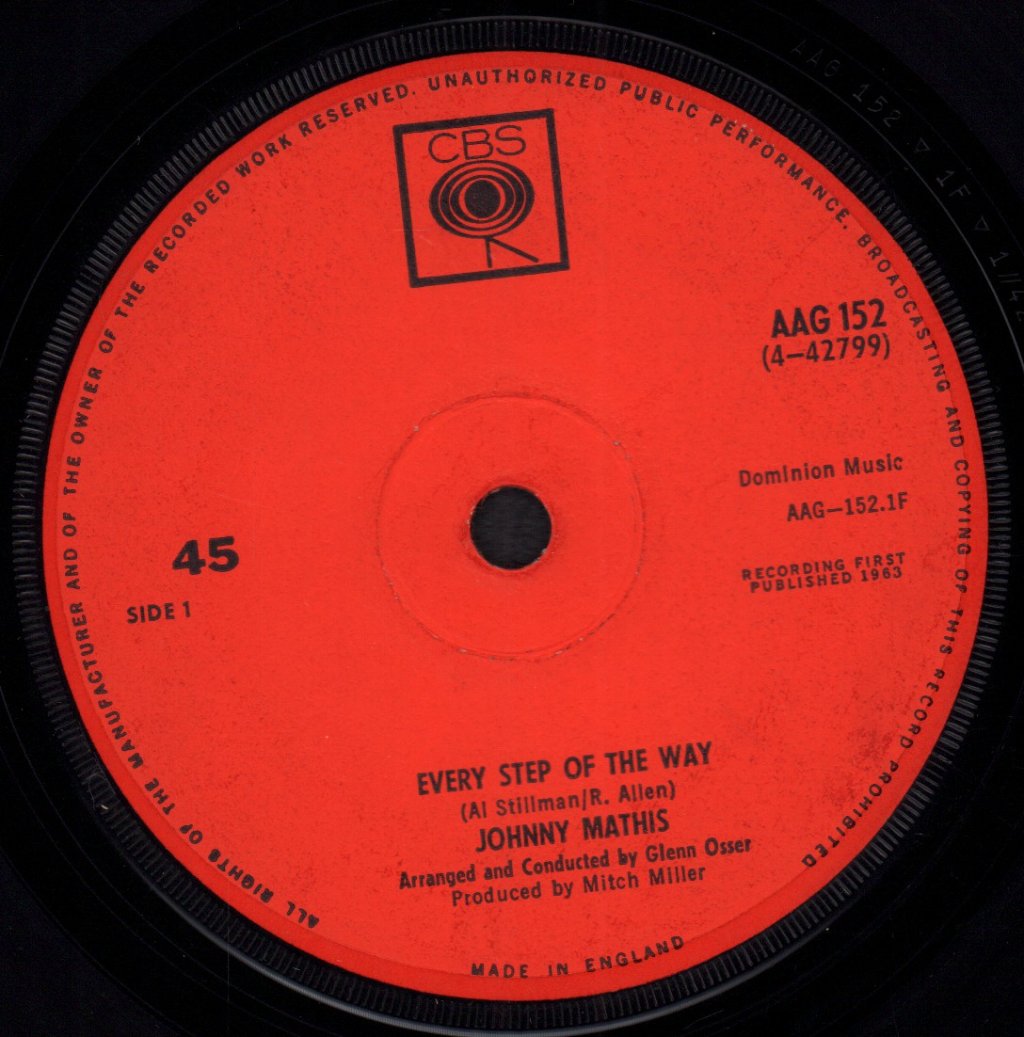 Johnny Mathis - Every Step Of The Way - 7 Inch