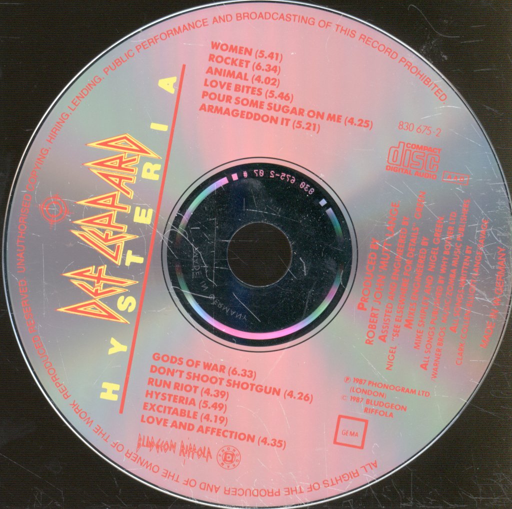 Def Leppard - Hysteria - Cd