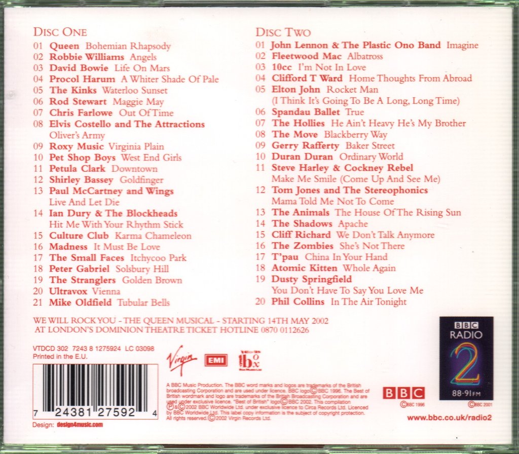 Various - Best Of British - 50 Golden Years Of British Popular Music - Double Cd