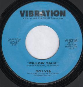 Sylvia (70'S Artist) - Pillow Talk - 7 Inch