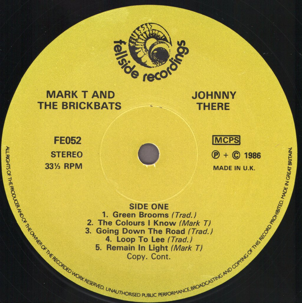 Mark T And The Brickbats - Johnny There - Lp
