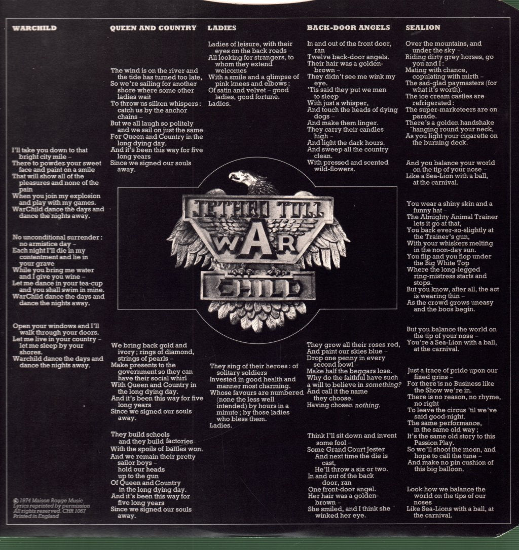 Jethro Tull - War Child - Lp